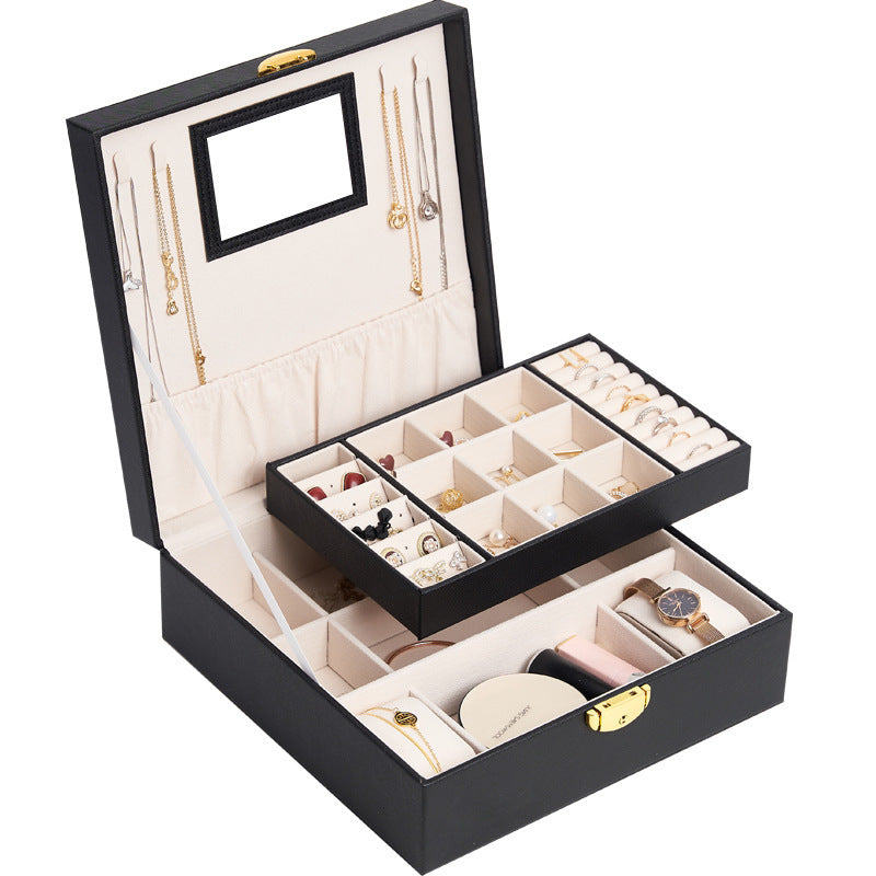 New Double Layer Lock Jewelry Storage Box