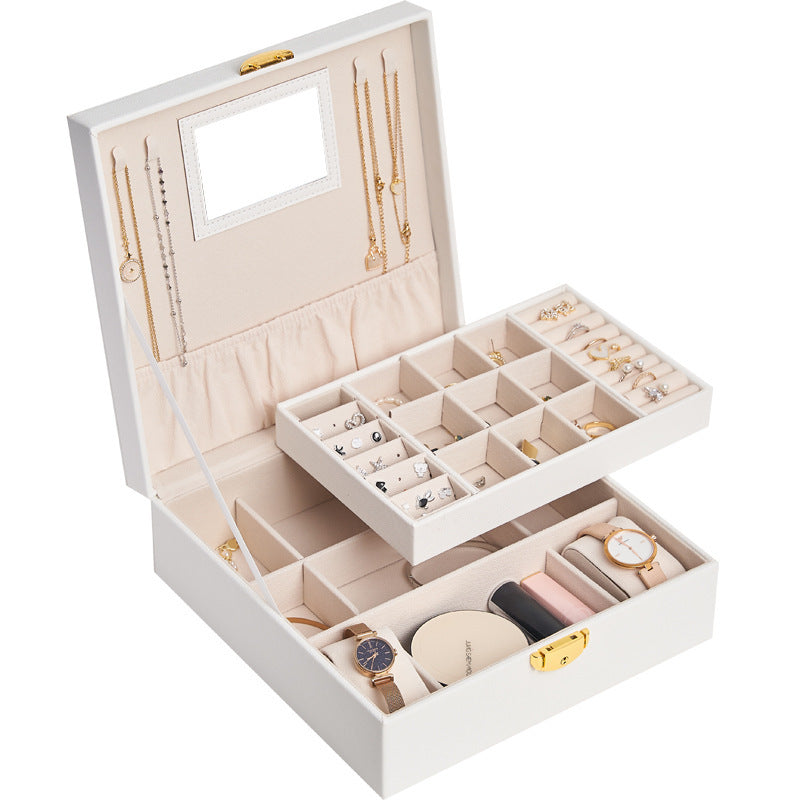 New Double Layer Lock Jewelry Storage Box