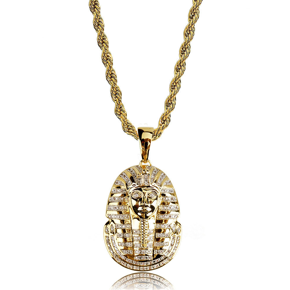 New Arrival Hip Hop Jewelry Iced Out Egyptian Pharaoh Pendant Necklace