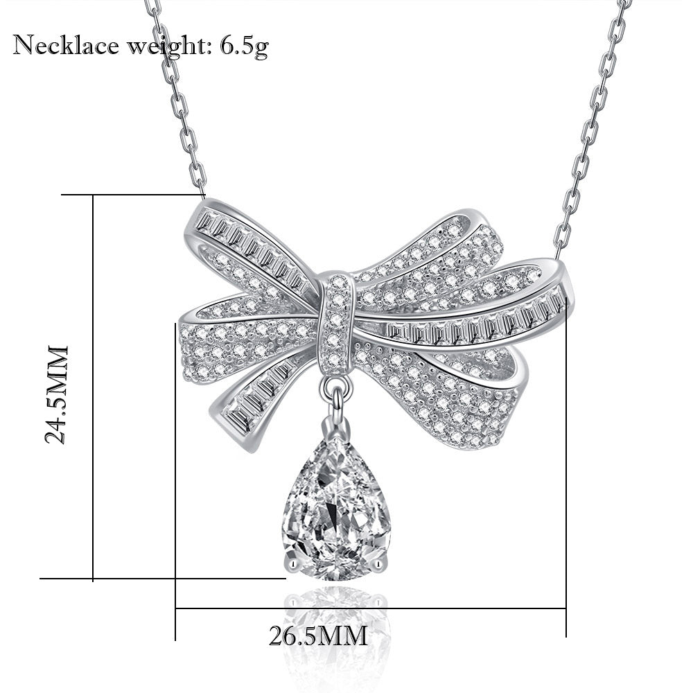 New Bowknot Series S925 Sterling Silver Fashion All-Match Small Jewelry Necklace