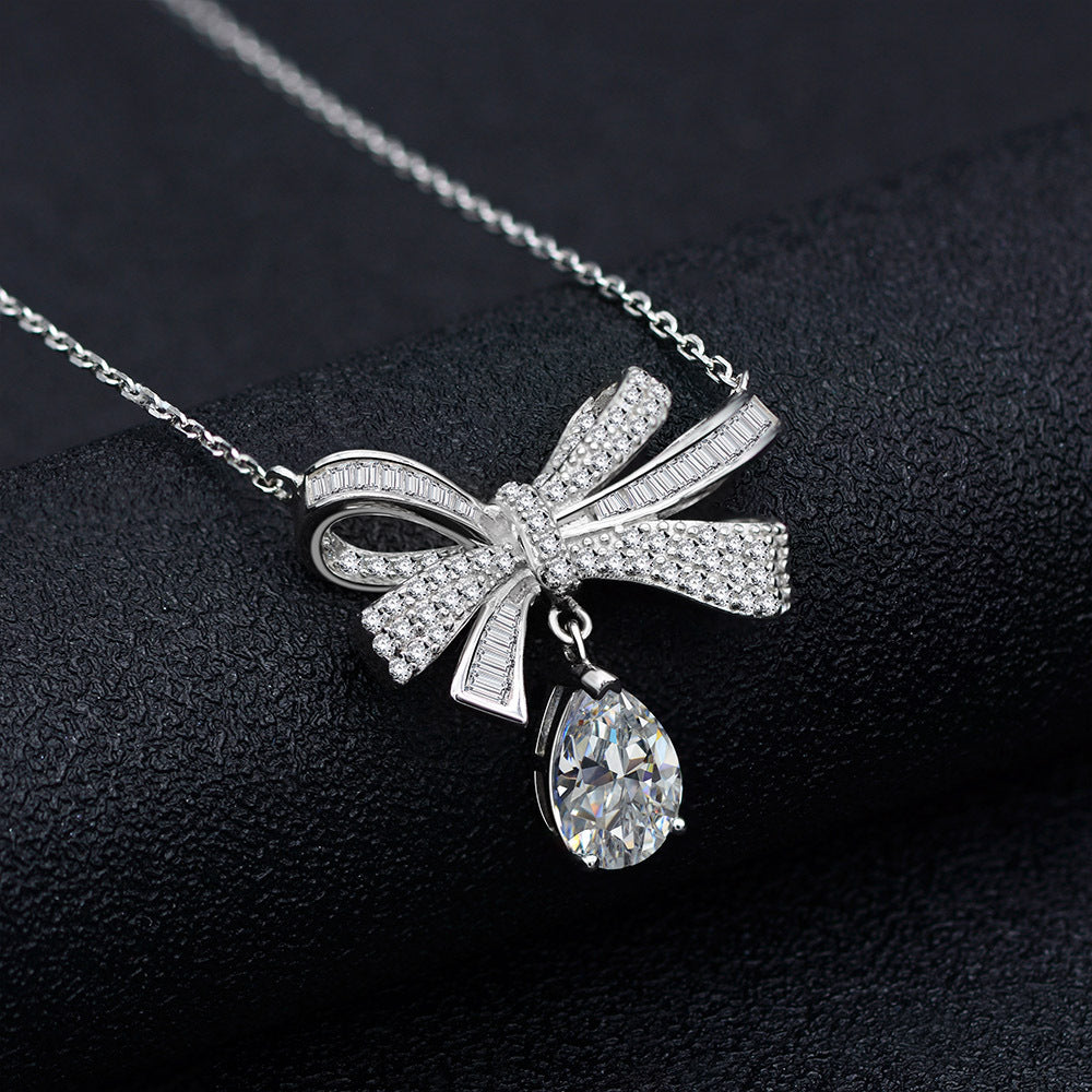 New Bowknot Series S925 Sterling Silver Fashion All-Match Small Jewelry Necklace