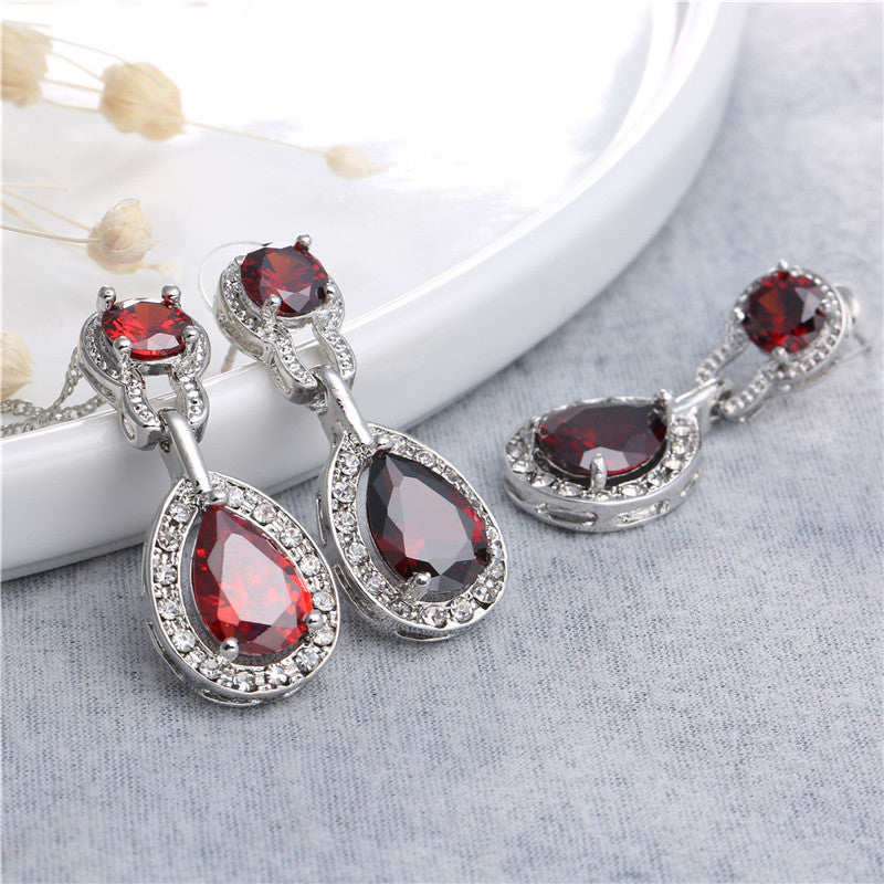 Necklace Earrings Zircon Set