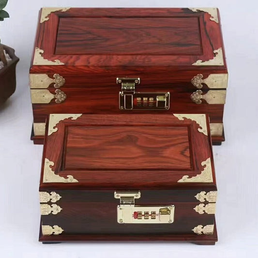 The New Rosewood Password Flannel Jewelry Mahogany Storage Box