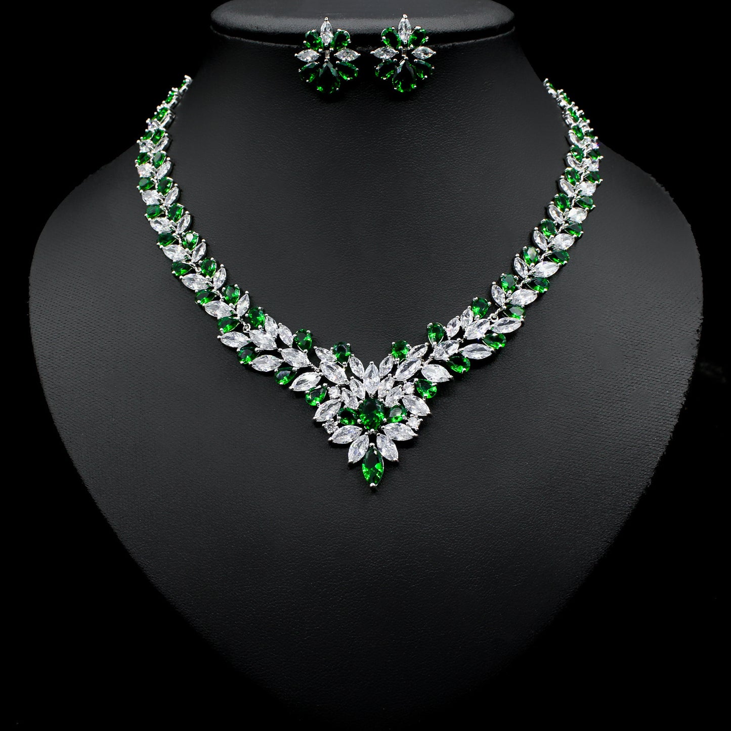 Bride Zircon Jewelry Necklace Earring Set