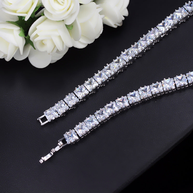 AAA Zircon Earrings Necklace Wedding Set