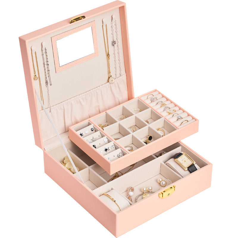 New Double Layer Lock Jewelry Storage Box