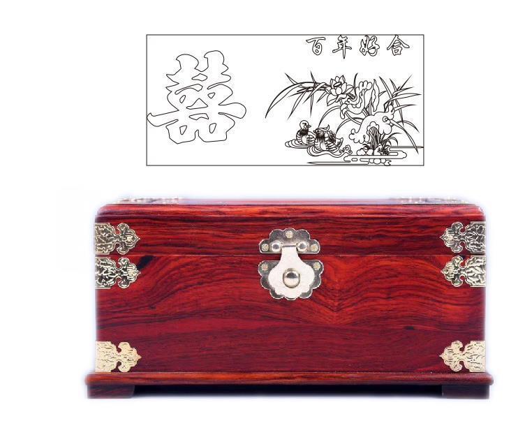 The New Rosewood Password Flannel Jewelry Mahogany Storage Box