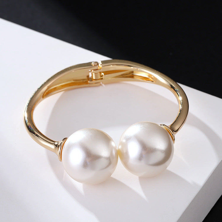 Alloy Jewelry Double Pearl Bracelet Women