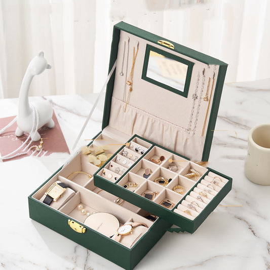 New Double Layer Lock Jewelry Storage Box