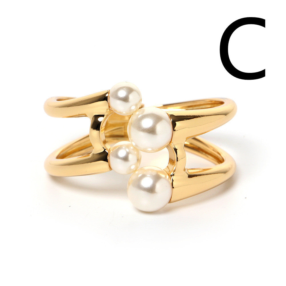 Alloy Jewelry Double Pearl Bracelet Women