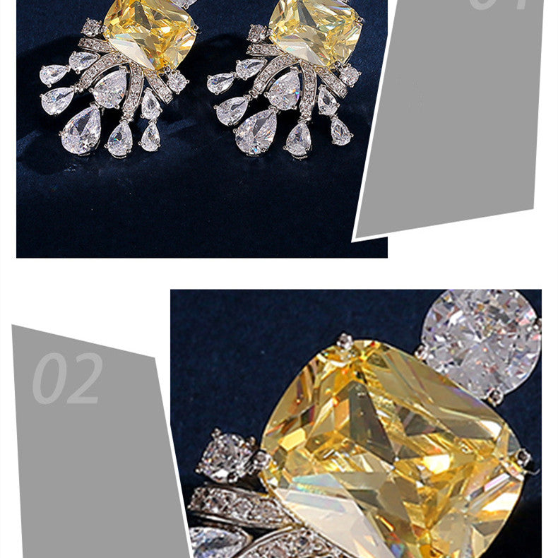 New Zircon Fashion Square Eardrop Jewelry