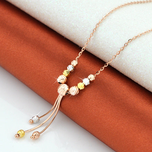 Three Color Silver Necklace Women''s 925 Silver Plated 18K Color