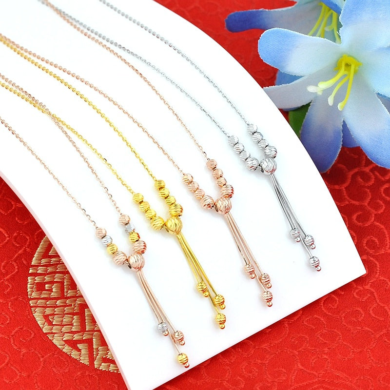 Three Color Silver Necklace Women''s 925 Silver Plated 18K Color