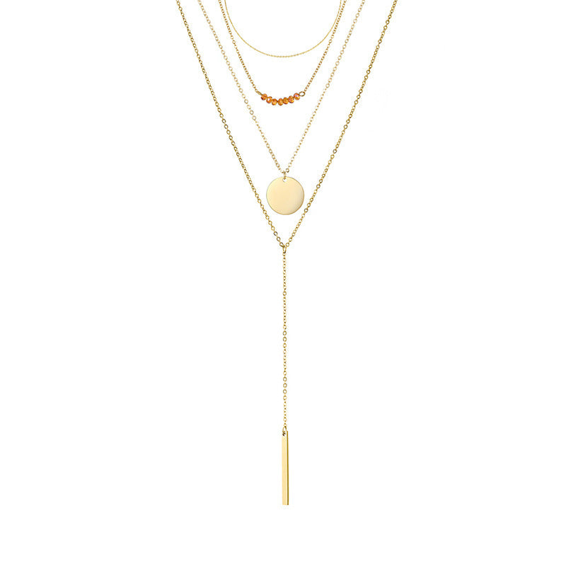 Amazon Jewelry Overlay Geometric Long Collar Chain