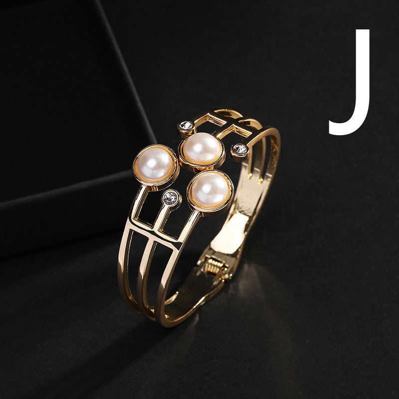 Alloy Jewelry Double Pearl Bracelet Women