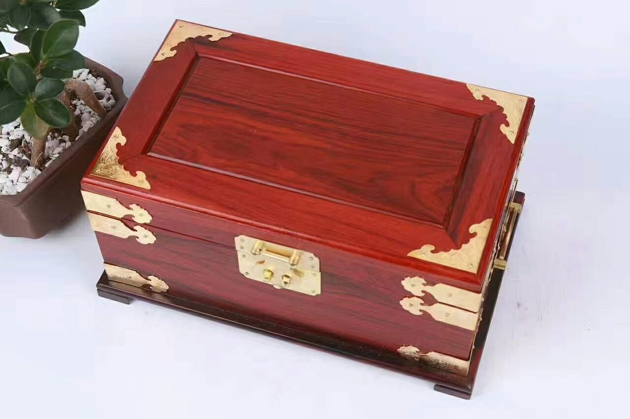 The New Rosewood Password Flannel Jewelry Mahogany Storage Box