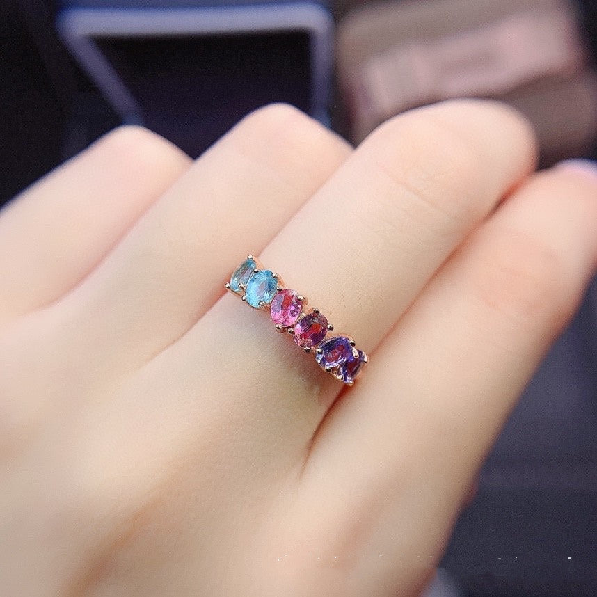 Jewelry Natural Pink Sapphire Ring For Women