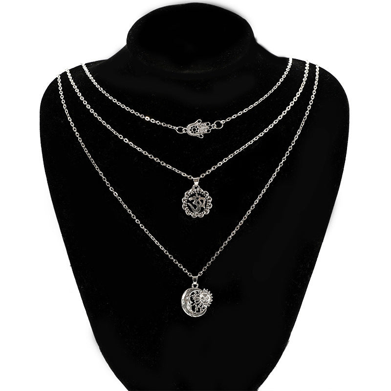 Sub-exaggerated Personality Multi-level Combination Stacking Necklace