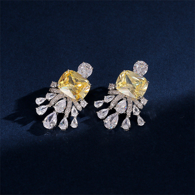 New Zircon Fashion Square Eardrop Jewelry