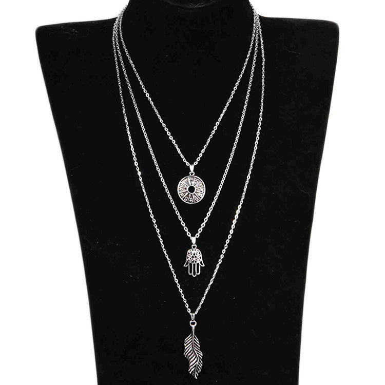 Sub-exaggerated Personality Multi-level Combination Stacking Necklace