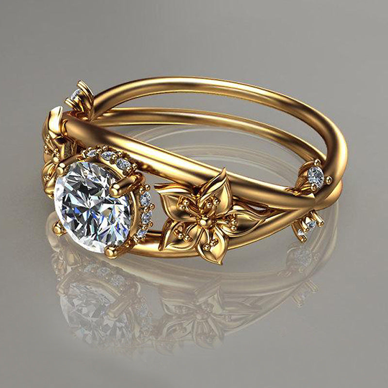 Hot Selling Jewelry Diamond Ring Creative Flower Jewelry Women